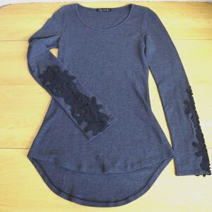 Urban X Womens Sz M Thermal Y2K Crochet Cuffs Dark Gray Whimsigoth Grunge Bella